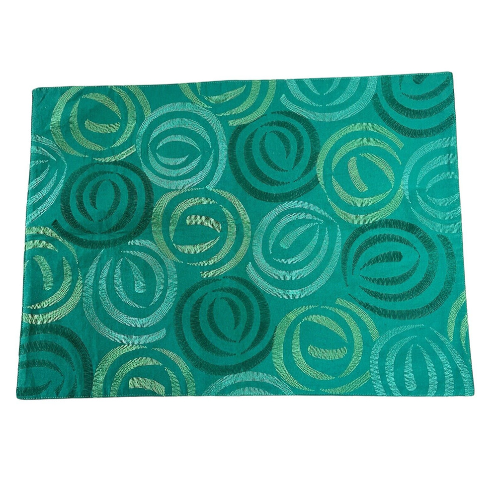 Crate & Barrel Place Mat Mila Turquoise Single Piece Centerpiece Tray Linerrer